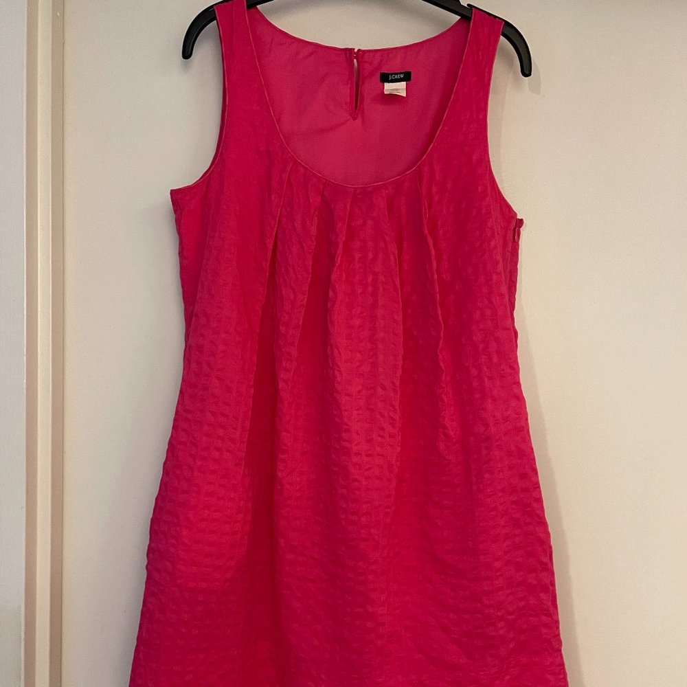 J. Crew Pink Scoop Neck Sleeveless Textured Shift Dress- Size 6